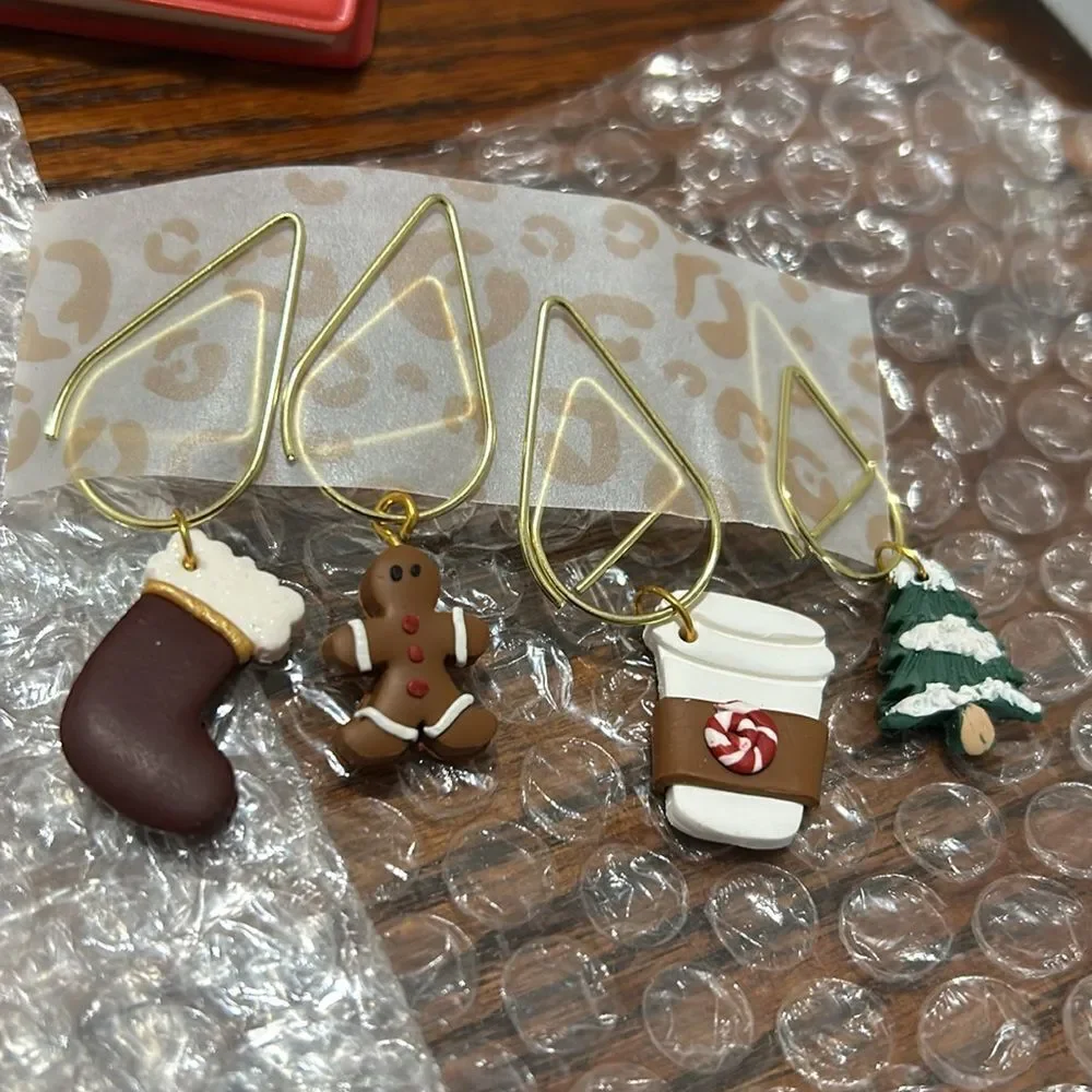Paper clips Xmas motive acrylic material bundle of 4